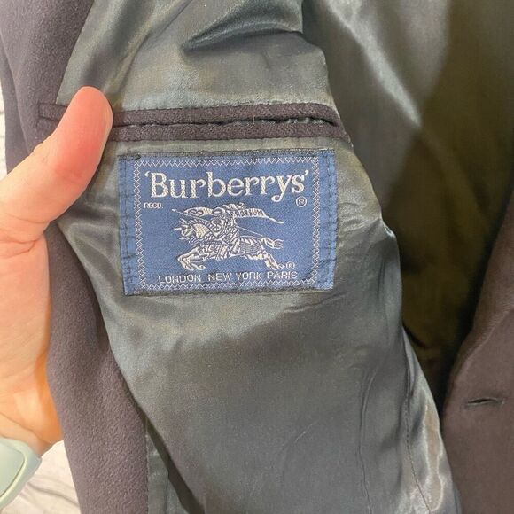 Burberry 100% Cashmere Navy Jacket Size 37 Short - Picture 5 of 10